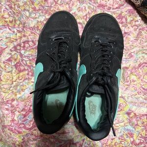 Tiffany collab with Nike. Black Sneakers with Teal Accents